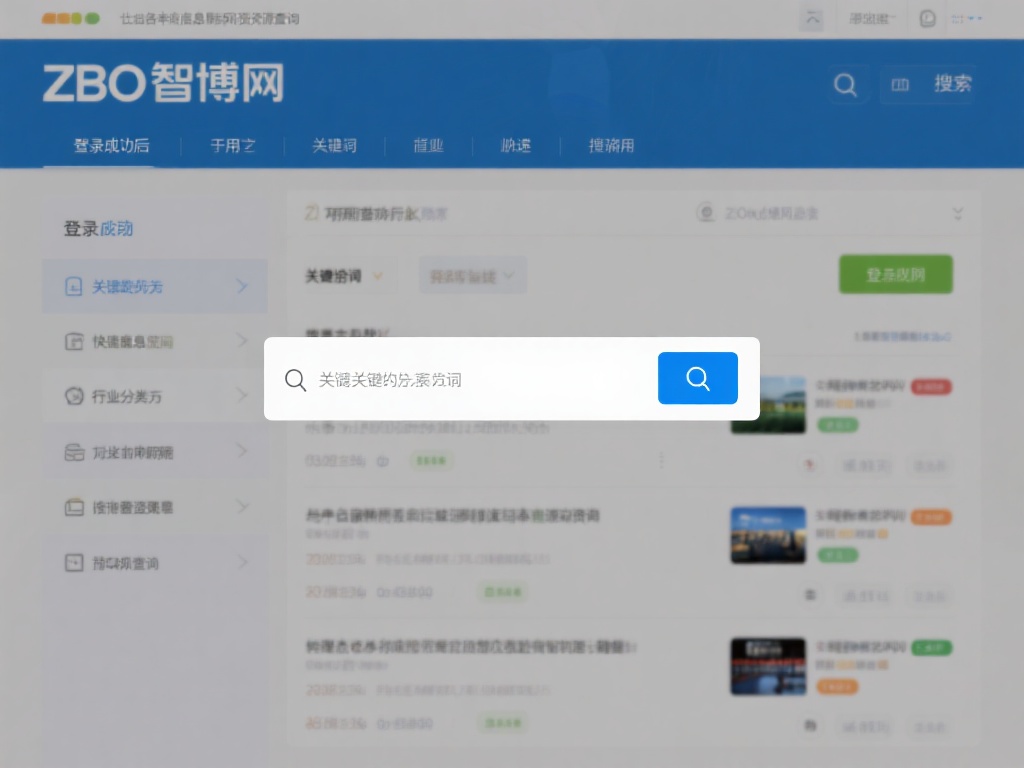 登录成功后,您可以利用ZBO智博网进行各种信息检索