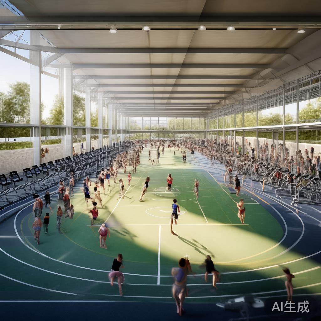 跑道与健身区:&nbsp;400米的跑道环绕整个体育馆，配备